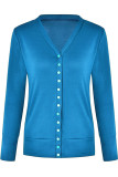 Casual Solid Buttons Solid Color Cardigan Collar Tops