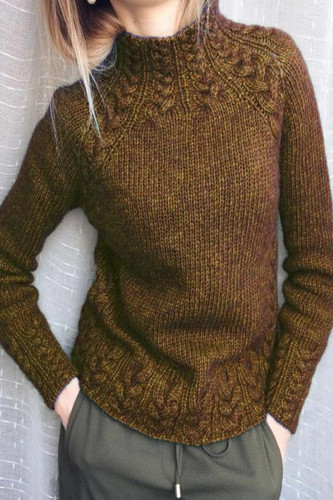 Casual Solid Solid Color Half A Turtleneck Tops