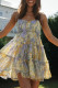 Fashion Bohemian Print Patchwork Spaghetti Strap Beach Dresses