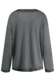 Fashion Street Solid Patchwork V Neck T-Shirts