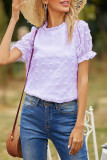 Fashion Street Solid Patchwork O Neck Tops