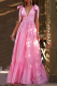 Casual Solid Bandage V Neck Cake Skirt Dresses