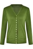 Casual Solid Buttons Solid Color Cardigan Collar Tops