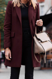 Fashion Solid Patchwork Turndown Collar Outerwear