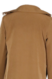 Fashion Elegant Solid Patchwork Turndown Collar Outerwear