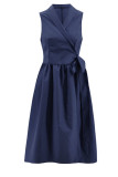 Fashion Sexy Solid Frenulum V Neck A Line Dresses