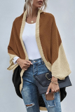 Casual Patchwork Contrast Tops Sweater