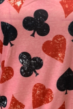 Casual Print Hollowed Out Patchwork Off the Shoulder Tops