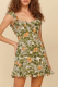 Fashion Elegant Floral Patchwork Flounce Strapless Dresses