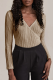 Casual Solid Patchwork V Neck Tops