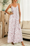 Fashion Casual Print Patchwork Spaghetti Strap A Line Dresses