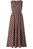 Fashion Street Polka Dot Patchwork O Neck A Line Dresses