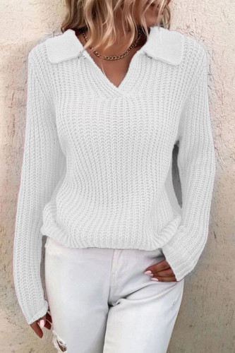 Casual Solid Patchwork Turndown Collar Tops