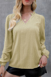 Fashion Street Solid Patchwork V Neck Tops