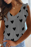 Fashion Casual Print Patchwork V Neck T-Shirts