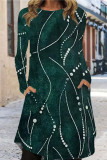 Casual Street Print Printing O Neck A Line Dresses