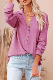 Casual Solid Buckle Turndown Collar Tops