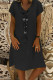 Fashion Casual Solid Basic V Neck Short Sleeve Dress