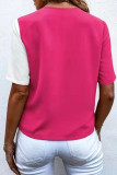 Fashion Casual Solid Patchwork V Neck Tops