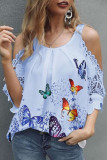 Fashion Casual Print Patchwork O Neck Tops