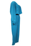 Casual Solid Solid Color Oblique Collar Long Sleeve Two Pieces