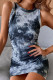 Fashion Sexy Tie Dye O Neck Pencil Skirt Dresses