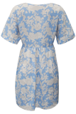 Fashion Print Patchwork Cake Skirt Dresses