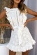 Fashion Sweet Solid Patchwork Square Collar A Line Dresses