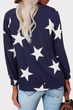 Casual The stars Patchwork V Neck Tops