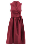 Fashion Sexy Solid Frenulum V Neck A Line Dresses