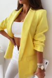 Fashion Solid Patchwork Turndown Collar Outerwear
