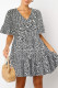 Fashion Sexy Print Patchwork V Neck Pleated Dresses