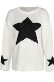 Casual Print Patchwork O Neck Mid Waist Tops