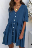Fashion Sexy Solid Patchwork V Neck Princess Dresses