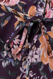 Fashion Casual Print Patchwork Turndown Collar Long Sleeve Dresses