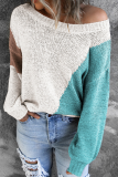 Street Color Lump Basic O Neck Tops