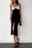 Sexy Solid Spaghetti Strap Irregular Dress Dresses