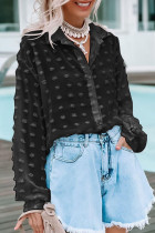 Fashion Sweet Solid Patchwork Turndown Collar Tops