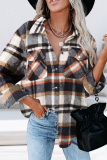 Casual Plaid Patchwork Turndown Collar Tops