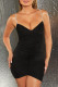 Fashion Sexy Solid Fold V Neck Wrapped Skirt Dresses