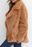 Fashion Elegant Solid Patchwork Basic Turndown Collar Outerwear