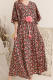 Celebrities Floral Patchwork With Belt V Neck A Line Dresses