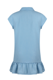 Casual Street Solid Buckle Flounce POLO collar A Line Dresses