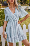 Fashion Simplicity Solid Patchwork V Neck A Line Dresses