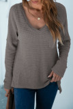 Fashion Casual Solid Patchwork V Neck T-Shirts