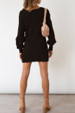 Casual Solid Patchwork V Neck Pencil Skirt Dresses