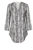 Casual Print Patchwork V Neck Straight Dresses
