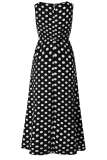 Fashion Street Polka Dot Patchwork O Neck A Line Dresses