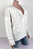 Casual Solid Patchwork Cardigan Collar Tops