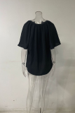 Casual Solid Patchwork V Neck T-Shirts